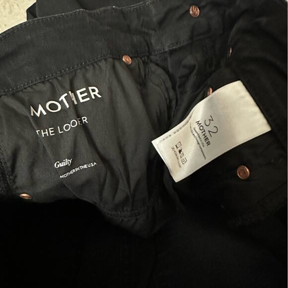 Mother Denim Black The Looker Not Guilty Black Skinny Jeans Size 32 Stretch - Picture 13 of 14